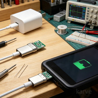 Connecteur USB-C mâle sans soudure 24 broches pour chargeur d'ordinateur portable et adaptateur d'alimentation de téléphone