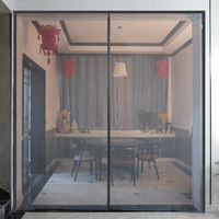 Moustiquaire commerciale pleine grandeur 2/2 avec bande magnétique intégrale, en maille diamantée, anti-moustiques, anti-mouches, ventilée et anti-poussière pour l'été