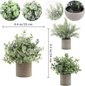 OH ARTS Plantes Artificielles en Plastique de Haute Qualité Eucalyptus <span class=keywords><strong>Romarin</strong></span> Buis Verdure pour Maison Bureau Ferme Étagères Décor - Product Image 2