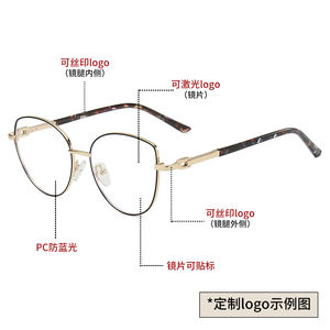 نظارات عالية الجودة للنساء نظارة فاخرة مضادة للضوء الأزرق إطار نظارات هلام المعابد النمط الكلاسيكي إطارات بصرية - Product Image 4