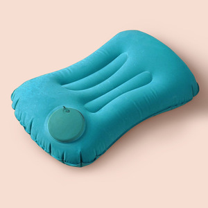 Almohada inflable cuadrada para viaje, con soporte lumbar, inflable por presión, portátil, plegable, con superficie flocada, para exteriores. - Product Image 2