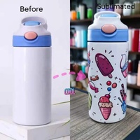 Gobelet isotherme double paroi de 12 oz pour enfants, bouteille d'eau à sublimation, gobelets vierges droits pour sublimation pour enfants