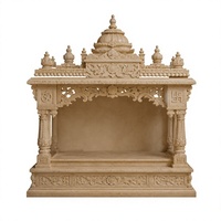 Autel de temple hindou en marbre blanc fait main, sanctuaire religieux pour la Puja avec symbole Om, pour la décoration de la maison, de la villa, de l'hôtel ou de la salle de prière