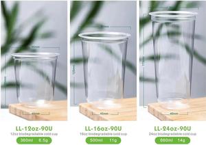 Taza de plástico transparente personalizada con logotipo de Venta caliente, tazas de café personalizadas, tazas desechables para bebidas frías desechables para café - Product Image 5