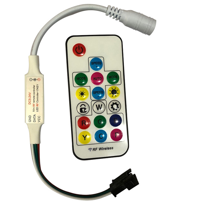 DC5-24V SP104E 17Keys RGB Wireless Remote Dream RF LED Mini Controller for WS2811 WS2812b Dream Color