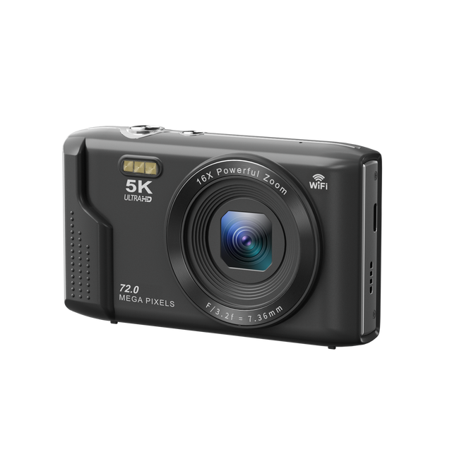 Digital Camera 72MP 5K HD Video Pocket Camera 16X Zoom Beauty Filter LED Fill Light Ultra-lightweight 2.8" LCD Screen