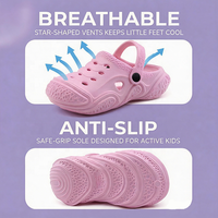 OLICOM Sabots écologiques pour garçons et filles, chaussures de protection des orteils, sandales, claquettes, pantoufles d'été pour enfants, plage, piscine, eau, douche