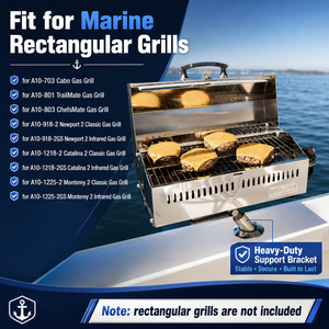Support de barbecue Velpaw pour bateau avec base porte-canne, pour grilles rectangulaires, planches à découper, tables à appâts et tables à fileter - Product Image 4