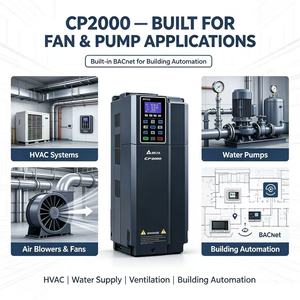 อินเวอร์เตอร์ Delta CP2000 ซีรีส์ 11-30kW 460V สำหรับพัดลมและปั๊ม รุ่น VFD110 VFD150 VFD185 VFD220 VFD300 พร้อม PLC ในตัว รองรับ BACnet - Product Image 4