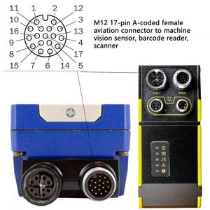 Connecteur d'alimentation HangTon M12 17 broches à code A pour câble ouvert, pour kits de capteurs - Product Image 3