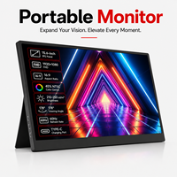 Écran portable OEM ODM 15,6 pouces avec haut-parleurs multimédias, affichage sans fil, diffusion de téléphone, moniteur portable sans fil