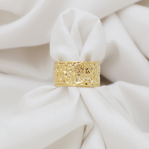 Anillo de árbol de la vida de Plata de Ley 925 chapado en oro de 18 quilates con ajuste de bisel para boda o fiesta - Product Image 2