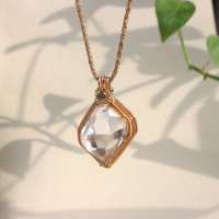 Pendentif en cristal de quartz Herkimer naturel clair avec or 14 carats, collier pendentif chakra énergétique négatif clair