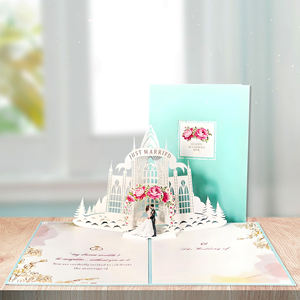 Cartolina <span class=keywords><strong>di</strong></span> compleanno stampata in carta Pop-up 3D per le occasioni <span class=keywords><strong>di</strong></span> matrimonio fatto a mano colorato castello carino biglietti d'auguri <span class=keywords><strong>di</strong></span> nozze - Product Image 1