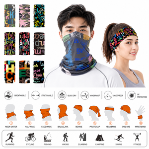 Multifunctional Neck Gaiter Breathable Face Cover Stretch Tube <strong>Bandana</strong> UV Protection for Cycling Running Hiking Fishing - Product Image 3