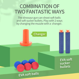 Pabrik 2024 produk baru suara dinosaurus dan cahaya peluru lembut pistol udara 2 in 1 musim panas mainan luar ruangan untuk anak-anak - Product Image 4