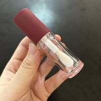 ISMAN Tubes de brillant à lèvres ronds entièrement transparents avec grand applicateur, en PET, vides, pour liquides et teintes à lèvres, avec applicateur « Doe Foot » de 6 ml