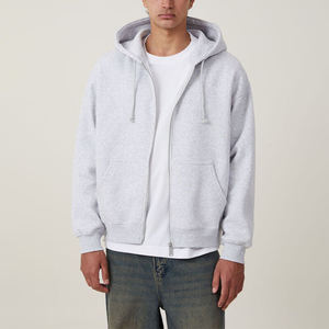 Sudadera clásica con cremallera para hombres y mujeres, ropa de calle Lisa personalizable, sudadera informal con cremallera completa Unisex, sudadera de peso pesado - Product Image 4