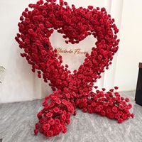 BBGS Marke Roter Herzförmiger Hochzeitsbogen Fotorequisiten Seidenrosen-Blumenständer Boden-Blumenarrangement für Hochzeitsdekoration