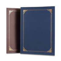 Porte-certificats brillants à une face avec bordure dorée pour certificats, cartes, documents, diplômes
