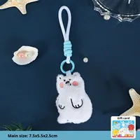 Vente en gros de porte-clés en peluche d'animaux marins mignons, porte-clés en peluche écologique, porte-clés dauphin, pendentif de sac de dessin animé, cadeau pour enfants