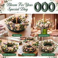 Anneau en mousse florale 15 cm (Diamètre extérieur 15 cm, Diamètre intérieur 9 cm, Hauteur 4 cm)