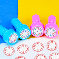 Tampon encreur personnalisé avec logo pour bureau et école, forme ronde, en plastique, idéal pour la vente en gros