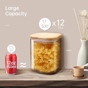 Plastic <b>Kitchen</b> Grain and Multigrain Sealed Jar Transparent Airtight Food <b>Storage</b> Box with Bamboo Lid - Product Image 4