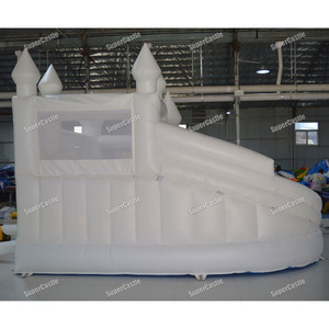 Château gonflable commercial blanc avec toboggan en spirale, directement de l'usine, personnalisable <span class=keywords><strong>pour</strong></span> la <span class=keywords><strong>location</strong></span> de fêtes d'<span class=keywords><strong>anniversaire</strong></span> d'enfants - Product Image 3