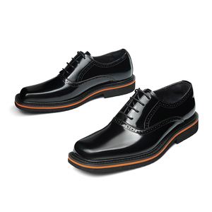 Zapatos Formales de Cuero Genuino para Hombre, con Punta Cuadrada, Clásicos para Bodas y Fiestas, Ligeros, Transpirables y Antideslizantes - Product Image 2