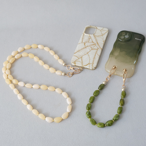Chaîne <span class=keywords><strong>de</strong></span> perles en acrylique vert, bijoux fantaisie, bracelet perlé, accessoires, sangle <span class=keywords><strong>de</strong></span> téléphone beige, bandoulière pour téléphone, chaîne <span class=keywords><strong>de</strong></span> téléphone, sangle <span class=keywords><strong>de</strong></span> sac - Product Image 2
