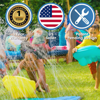 Jouets aquatiques d'extérieur Glissière à triple glissement de largeur supplémentaire avec arroseurs à 3 voies