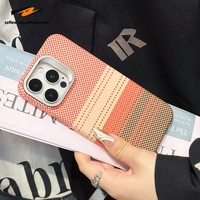 Funda Magnética con Diseño Abstracto a Cuadros para iPhone 18 17 16 15 14 13 Pro Max, con Marco de Aleación para la Cámara y Soporte Plegable