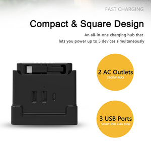 Chargeur compact britannique 2 ports USB 1 <span class=keywords><strong>c</strong></span>âble USB <span class=keywords><strong>C</strong></span> rétractable avec adaptateur <span class=keywords><strong>Apple</strong></span> 2 prises de courant pour une utilisation à l'hôpital - Product Image 5
