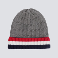 Bonnet en tricot acrylique velours torsadé avec revers doublé fausse fourrure, personnalisable avec logo, pour femme, mode hiver, style urbain