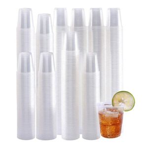Vasos de Plástico Desechables Biodegradables Ecológicos Transparentes de 3 oz con Impresión UV, Estilo de Pared Simple, para Bebidas Frías, Agua, Vino, Jugo de Frutas - Product Image 1