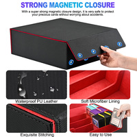 JUZI 2400+ Vente en gros, Offre Spéciale, Boîtes Portables Écologiques en PU avec Fermeture Magnétique, Étui Horizontal pour Cartes de Collection