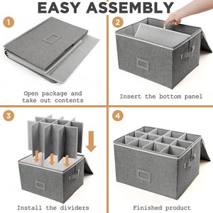 Scatola di immagazzinaggio dell'organizzatore del flauto del calice del bicchiere di vino pieghevole doemstic - Product Image 4