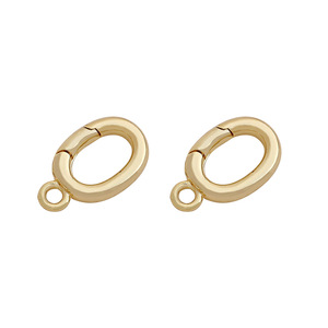 Fermoir ovale plaqué or 18 carats en cuivre pour la fabrication de colliers, accessoires DIY de forme ronde, boucle de connexion - Product Image 5