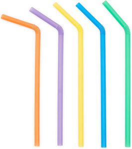 Pajitas Flexibles de Plástico para Bebidas, Coloridas/Estriadas, para el Hogar, Bar, Fiestas - Product Image 3