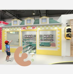 Eibele personnalisé enfants jouent <span class=keywords><strong>café</strong></span> enfant en bas âge jeu de rôle maison enfants mini ville ensemble caserne de pompiers supermarché interactif semblant jouer à des jeux - Product Image 2