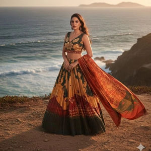 Lehenga et Blouse en Georgette Traditionnelle Tendance avec Dupatta Exportateur et Fournisseur Indien - Product Image 1