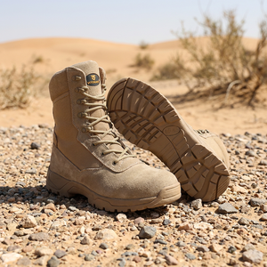 <span class=keywords><strong>Bottes</strong></span> tactiques Desert Ranger noires et marron unisexes en cuir véritable avec embout et plaque en acier pour la sécurité en automne, été et hiver - Product Image 2