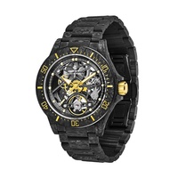Reloj Mecánico Automático de Fibra de Carbono de 40 mm para Hombre - Cristal de Zafiro con Manecillas Luminiscentes y Cierre de Doble Botón