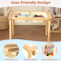 Table sensorielle moderne personnalisable pour enfants en bois naturel pour le jeu, l'étude, la salle à manger et le rangement des jouets pour les chambres à coucher.