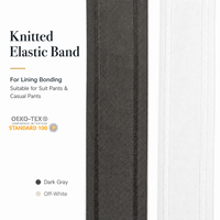 Bande élastique de qualité certifiée, aspect moderne et minimaliste, gris foncé, pour doublures et fournitures de couture de vêtements de cérémonie, faible MOQ