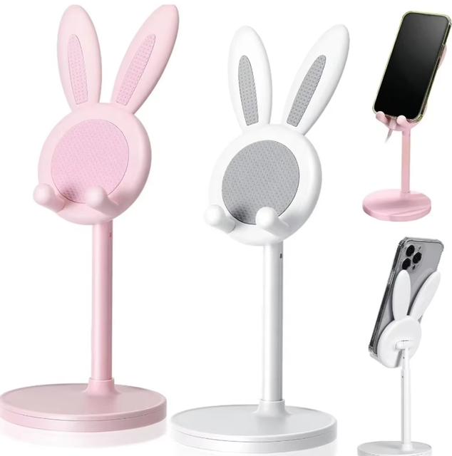 Hot Selling Adjustable Desktop Phone Stand Cute Cartoon Rabbit Design Convenient for Phone Use on Desk Phone Holder Bracket