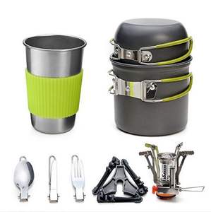 Pot de camping Offre Spéciale ustensiles de cuisine cuisinière support de boîte trépied et tasse en acier inoxydable ensemble de cuisine - Product Image 6