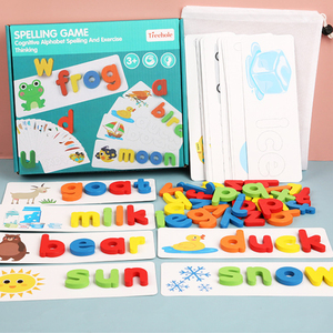 Lettere Montessori in legno Set di parole educative in età prescolare ortografia gioco di apprendimento e altri giocattoli educativi - Product Image 1