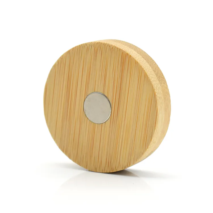 Magnet Kulkas Kosong Logo Kustom, Magnet Kulkas Kayu Bambu Ramah Lingkungan untuk Dekorasi Rumah